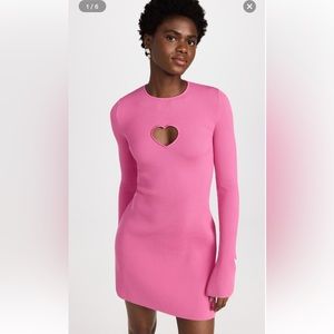 MACH & MACH size xs Aimée Heart Cut Out Mini Dress in hot pink